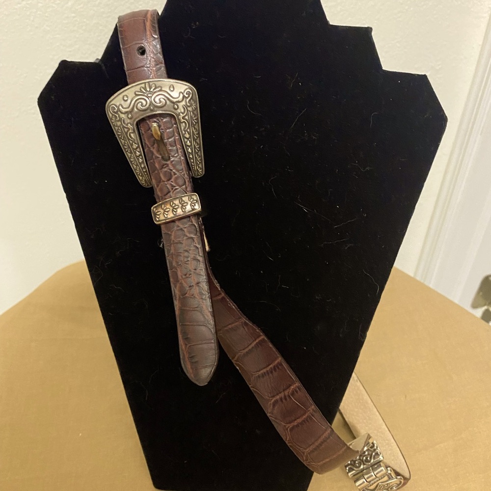 Lake Shore Drive Dark Brown Leather Belt